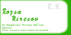 rozsa mircsov business card